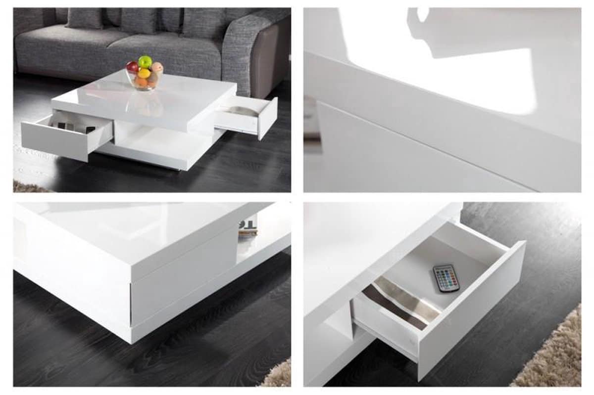 ZAZA Salontafel 'Dundee' met Hoogglans wit ZaZa Home & Office